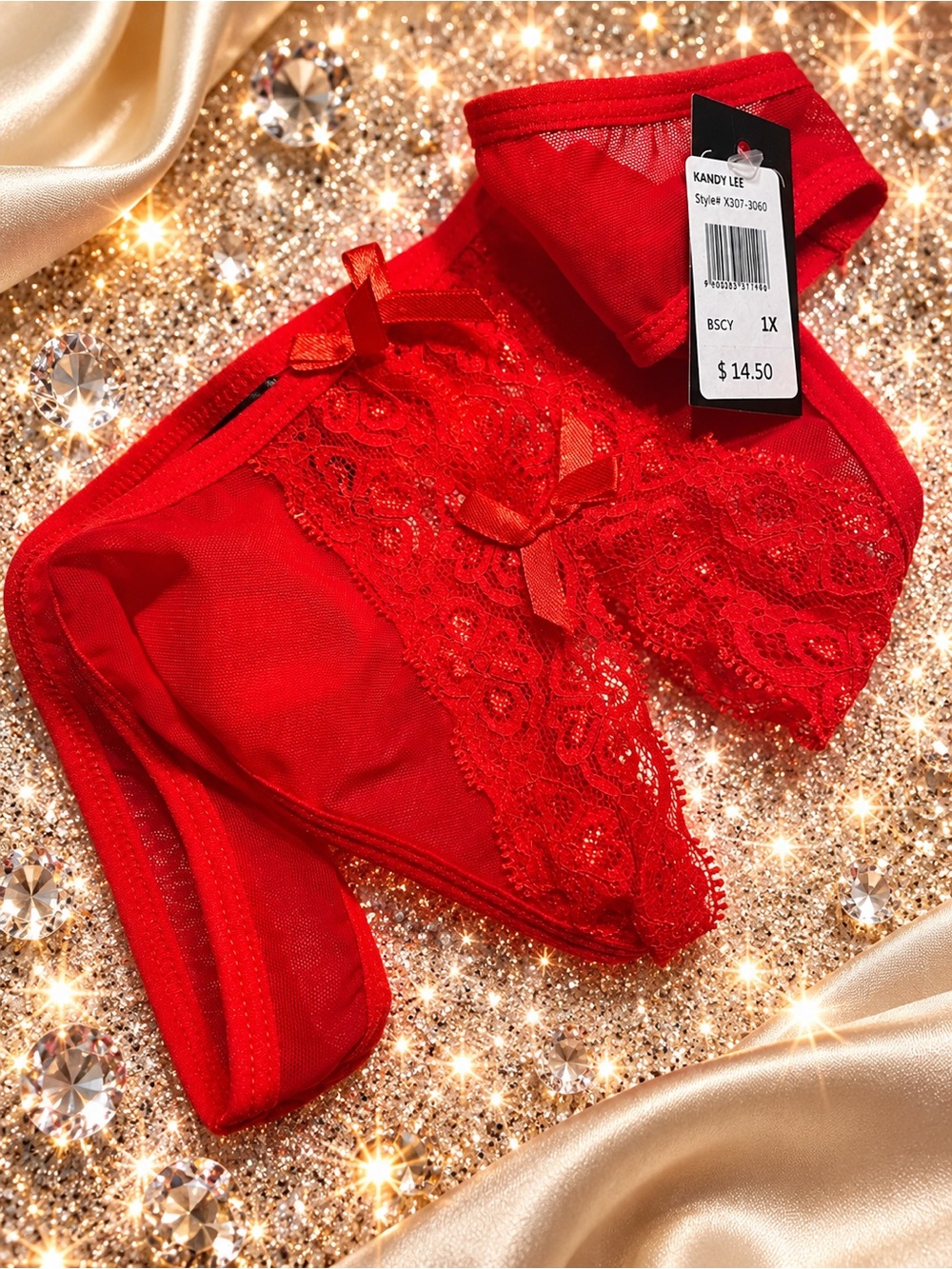 Frederick's Of Hollywood Crotchless Lace Panty (1X)